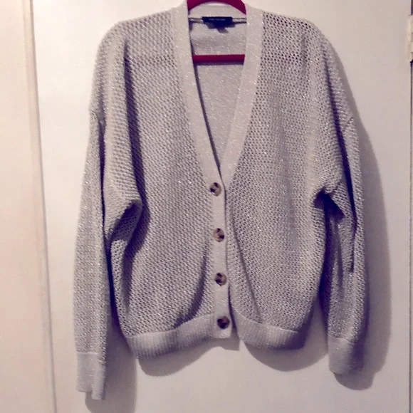 Ann Taylor Silver Cardigan - Picture 2 of 4
